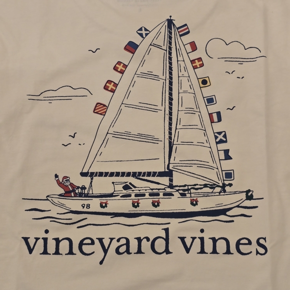Vineyard Vines Other - NWT Vineyard Vines Mens Large Christmas Burgees Sailboat Graphic Long Sleeve Tee
